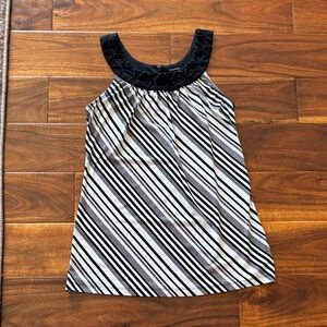 Maurice’s Diagonal Striped Blouse with Black Neckline